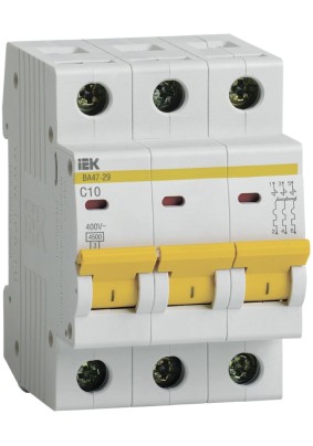 Автоматический выключатель  10А 3-полюс. IEK ВА-4729