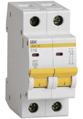 Автоматический выключатель  16А 2-полюс. IEK ВА-4729