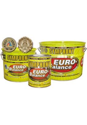 Краска моющаяся EURO-Balance 2/Глубокоматовая/SYMPHONY/Супербелая/2,7 л/4,2 кг