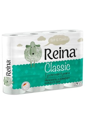 Туалетная бумага 2 слоя 12 шт Reina Classic