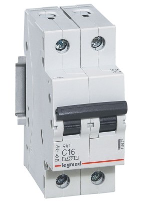 Автоматический выключатель  16А 2-полюс. Legrand RX3 Leg 419697