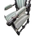 Кресло антикварное /обивка ткань/дуб/Франция конец 19 века/660х1260х560