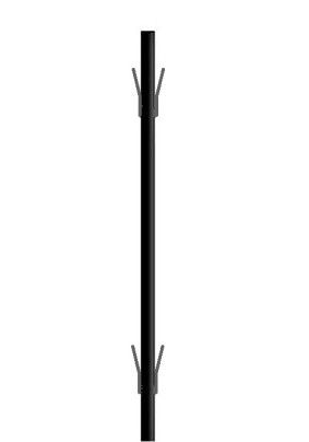 Столб заборный ф51х2,4м/крюк/рабица