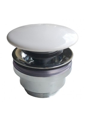 Донный клапан для раковины Plaza с керамической крышкой / DR.\WHT