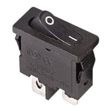Выключатель клавишный Rexant 36-2050 (ON-OFF/250v/6A/2c/черный)
