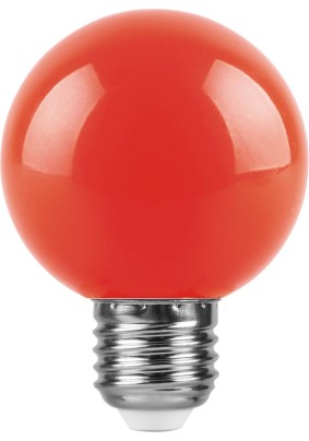 Лампа светодиодная 3Вт Feron G60 Е27 красная