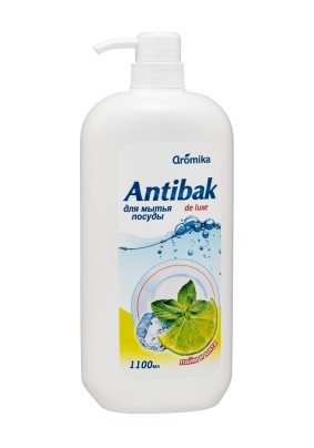 Средство для мытья посуды Aromika Antibak Лайм и мята с дозатором 1,1л