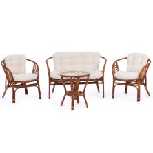 Комплект Bahama (Стол + диван+ 2 кресла) цвет: Коричневый кокос