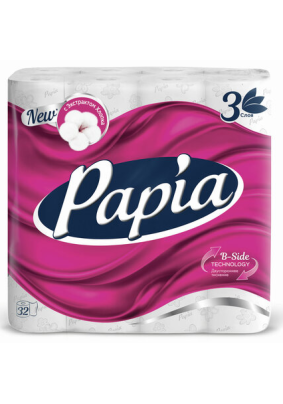 Туалетная бумага Papia 3 слоя 32шт