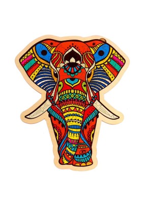 Пазл фигурный Индийский слон в рамке 71 элемент
