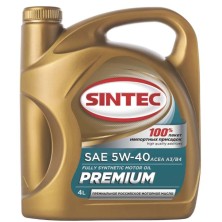 Масло моторное Sintec Premium 5w-40 ACEA A3/B4 синтетика 4л