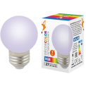 Лампа светодиодная декоративная Volpe 1W LED-G45/RGB/E27/FR/С шар матовая E27