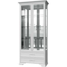 Шкаф с витриной Грация 915x2175x470 (2 двери,4 стекла) белый