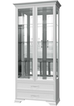 Шкаф с витриной Грация 915x2175x470 (2 двери,4 стекла) белый