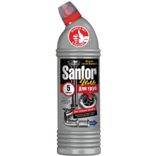 Чистящее средство для канализационных труб Sanfor 1л