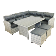 Комплект мебели Версаль 7026 Цвет:серо-белый/серый(стол+2 пуфа+диван 3-хмест.,диван 2-х мест.)