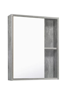 Шкаф зеркальный Руно ЭКО 60 серый бетон