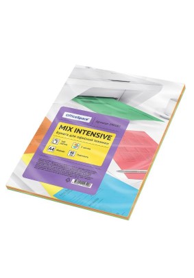 Цветная бумага OfficeSpace intensive mix 100 листов А4 80г/м2 5 цветов