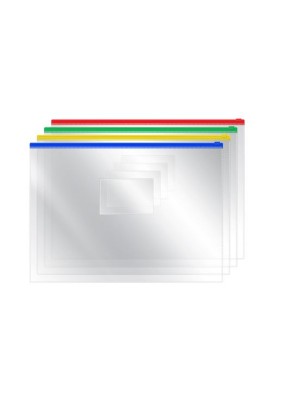 Папка-конверт на молнии А4 OfficeSpace 120мкм ассорти