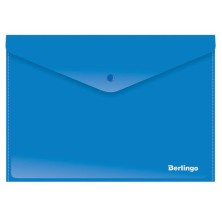 Папка-конверт на кнопке А4 Berlingo 180 мкм синяя