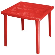 Стол квадратный красный 800х800х710