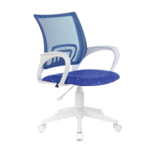 Кресло BRABIX Fly MG-396W с подлокотниками пластик белый/сетка темно-синее/TW-05/Space/до 120 кг