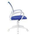 Кресло BRABIX Fly MG-396W с подлокотниками пластик белый/сетка темно-синее/TW-05/Space/до 120 кг