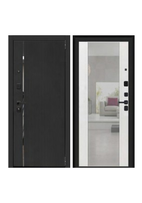 Дверь металлическая L-63 Черный кварц/Белый правая 2050х880мм