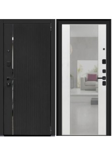 Дверь металлическая L-63 Черный кварц/Белый левая 2050х880мм