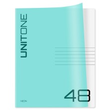 Тетрадь клетка 48л А5 BG UniTone Neon пластиковая обложка неон голубой