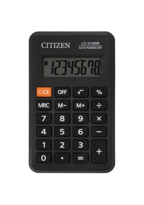 Калькулятор карманный Citizen LC-310NR 8 разрядов питание от батарейки 69х114х14мм