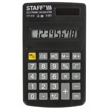 Калькулятор карманный STAFF STF-818 8 разрядов 102х62мм черный