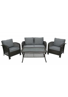 Комплект мебели Норд  арт.SFS018 (стол+2кресла+диван) цвет:коричневый, серый