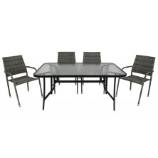 Комплект мебели Гарда  арт.GS019, SC-094 (4 кресла+стол) цвет:серый