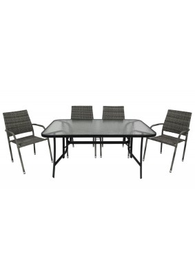 Комплект мебели Гарда  арт.GS019, SC-094 (4 кресла+стол) цвет:серый