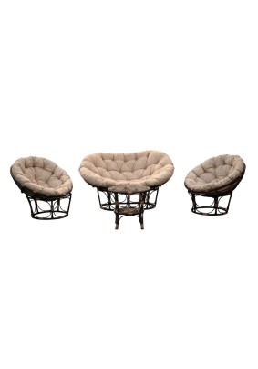 Комплект мебели Романо арт.BG5333,BG5334,BG5335 (2кресла+диван+стол) цвет:коричневый, бежевый