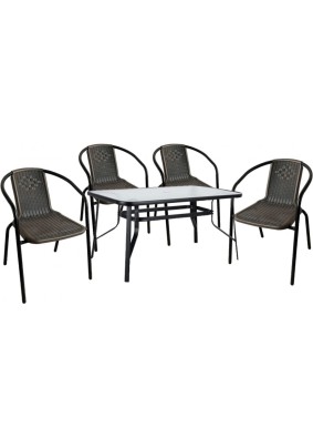 Комплект мебели Луис  арт.WR-SX026, SC-094 (4 стула+стол) цвет:коричневый
