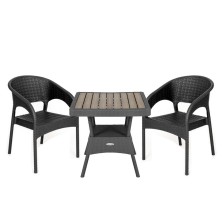 Комплект мебели Ola Dom  арт.S-GS03+K-GS03 (2стула+стол) цвет: антрацит