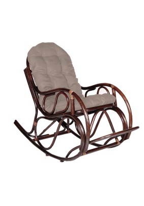 Кресло-качалка Маргонда арт.CV-MB17 каркас коричневый, сиденье бежевое