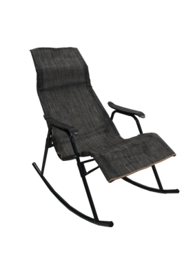 Кресло-качалка Нарочь (каркас черный, сиденье серое)