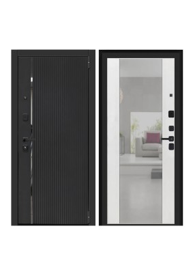 Дверь металлическая L-63 Черный кварц/Белый правая 2050х980мм