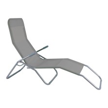Кресло -шезлонг Капри (каркас серый, ткань серая)/до 120 кг