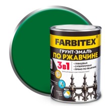 Грунт-эмаль по ржавчине 3 в1 FARBITEX  зеленый 0,8 кг