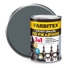 Грунт-эмаль по ржавчине 3 в1 FARBITEX  серый 0,8 кг