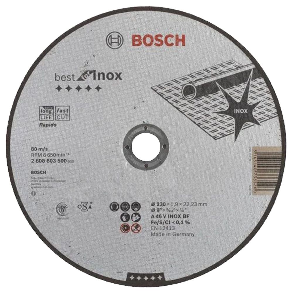 Круг отрезной 230х1,9х22,2мм BOSCH Best по нерж. /2608603500/ - купить по  выгодной цене в интернет-магазине ТЦ Стройка